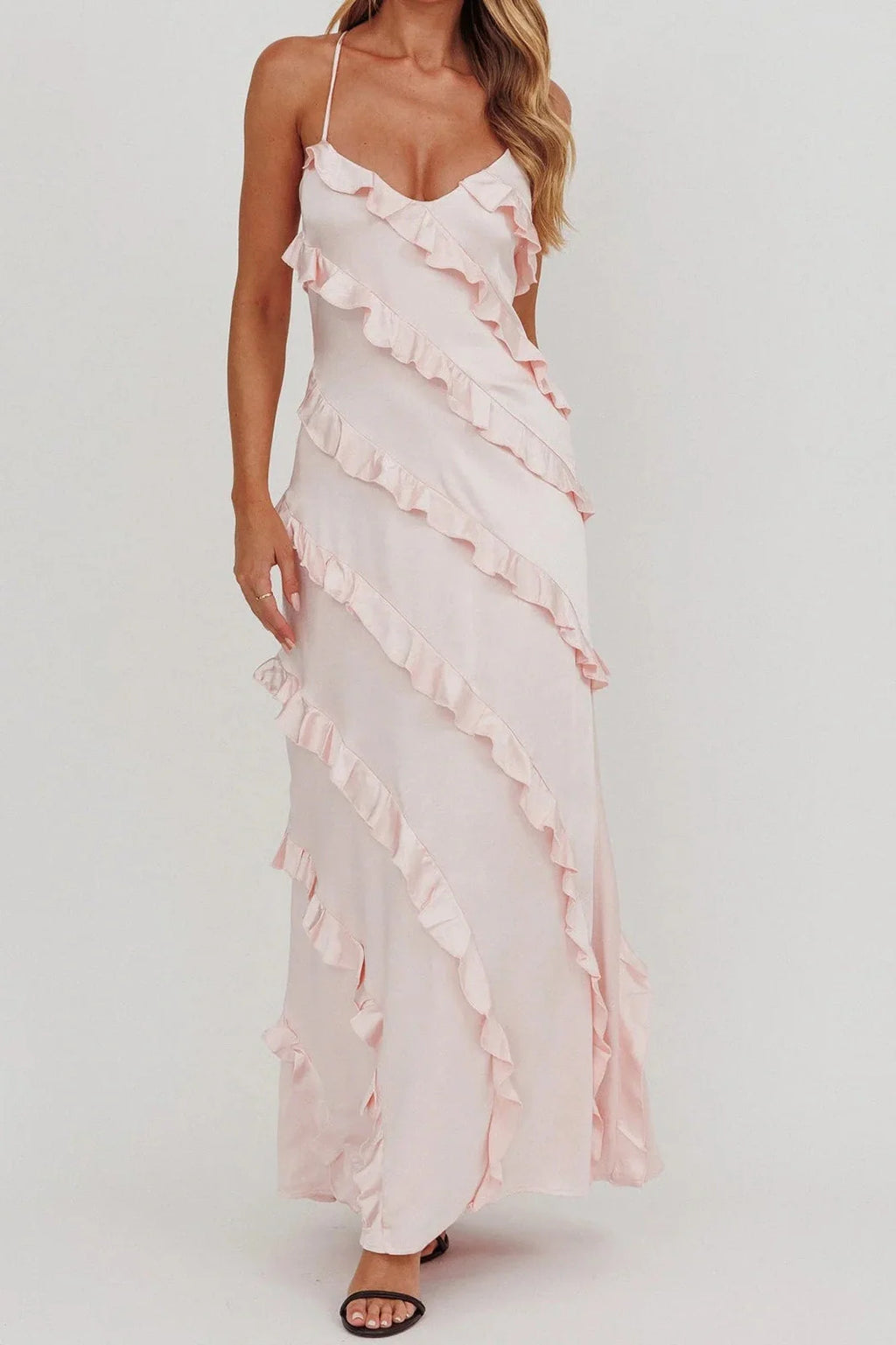 Sleeveless Spaghetti Strap Maxi Dress