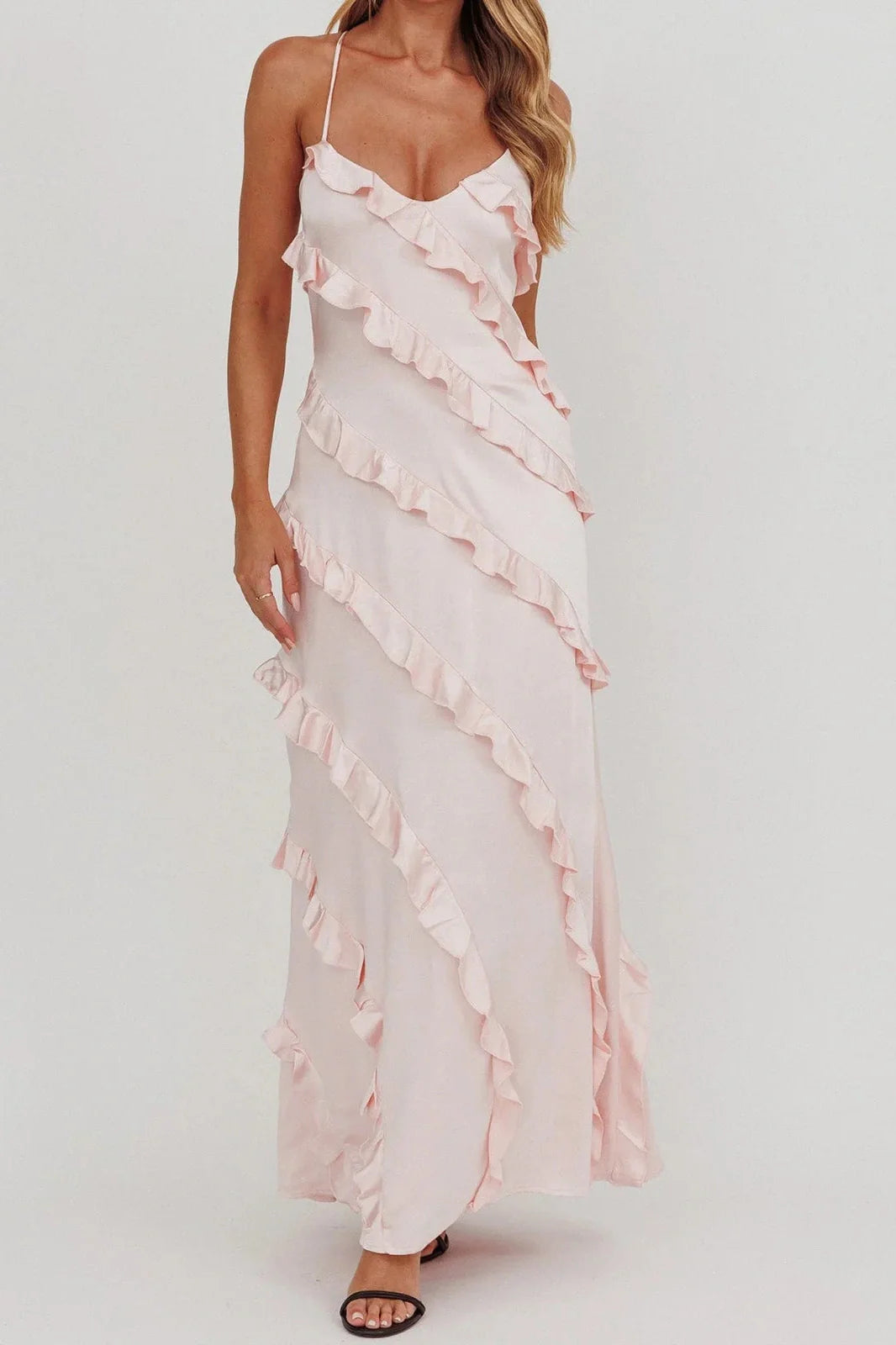 Sleeveless Spaghetti Strap Maxi Dress
