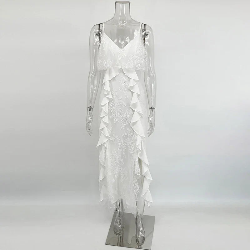 Sleeveless Lace Slim Maxi Dress