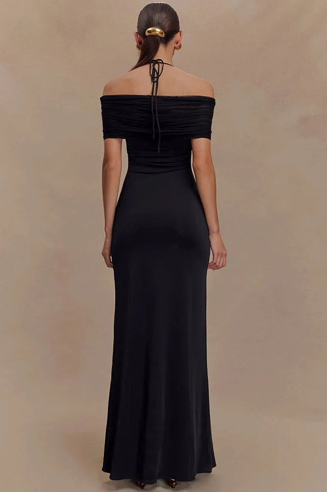 Off-Shoulder Strapless Sleeveless Backless Maxi Dress