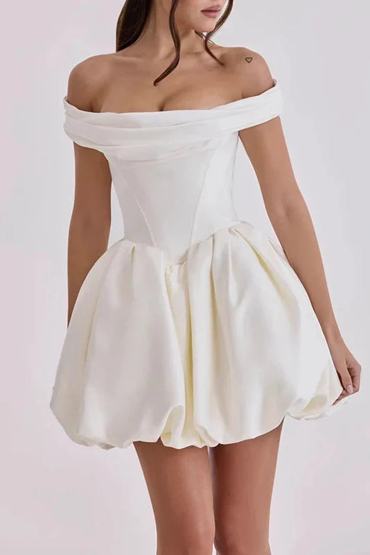 Backless Pleated Strapless A-Line Mini Dress