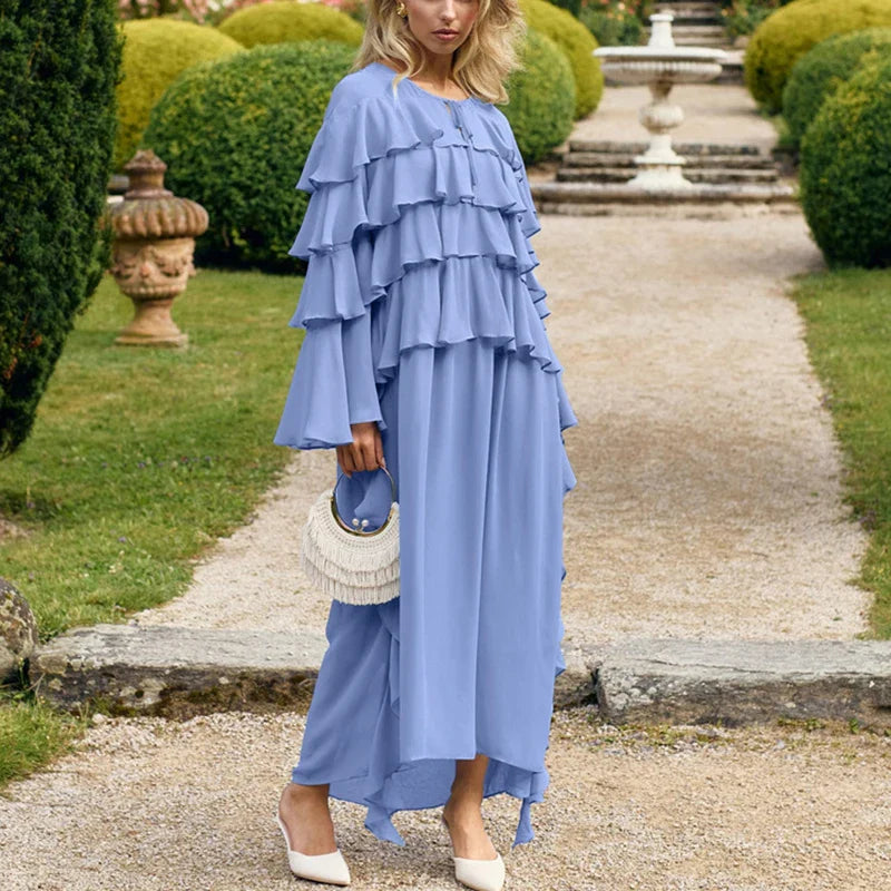 Elegant Lace Long Sleeve Loose Maxi Dress