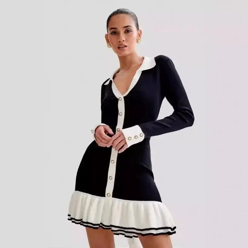 Elegant Backless Lace-Up Mini Dress