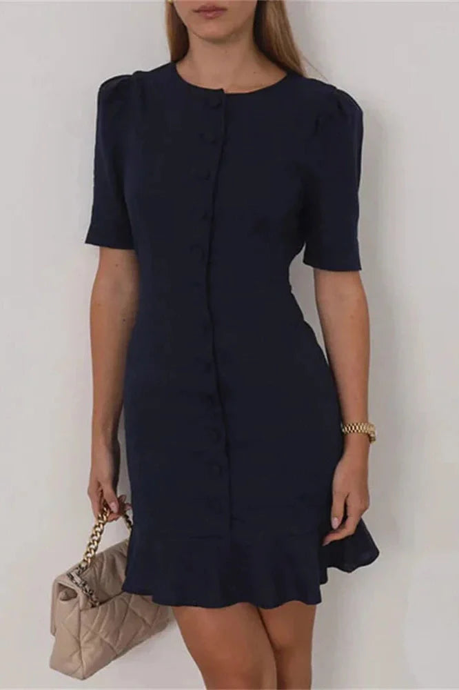 Short Sleeve Patchwork Bodycon Mini Dress