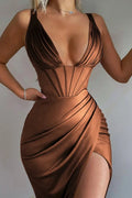Deep V Neck Sleeveless Backless Bodycon Mini Dress