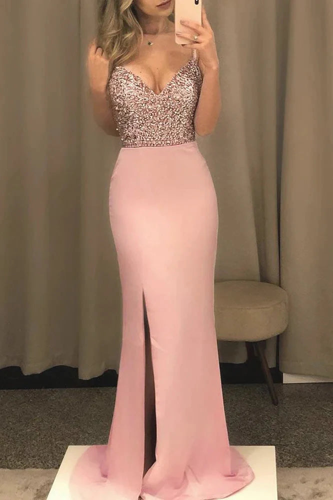 Elegant Hollow Out High Waist V-Neck Sleeveless Slim Maxi Dress