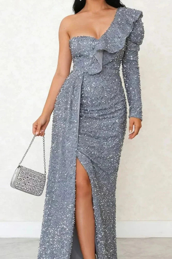 Elegant Sleeveless Slim Slash Collar Maxi Dress