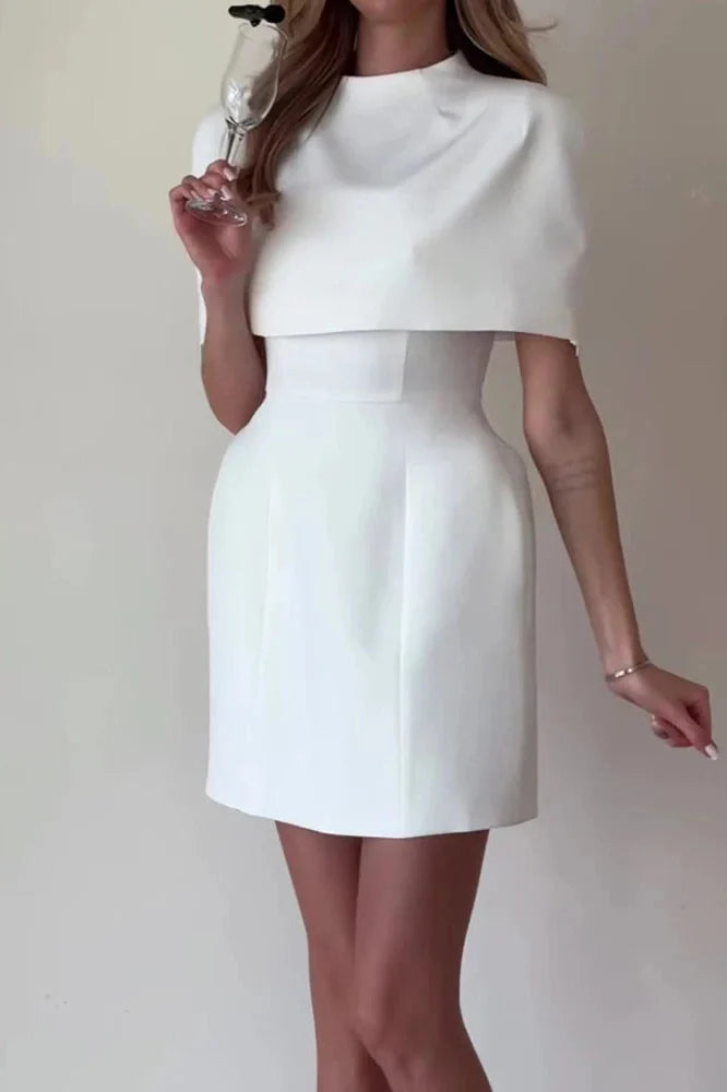 Elegant High Waist A-Line Shawl Two-Piece Mini Dress