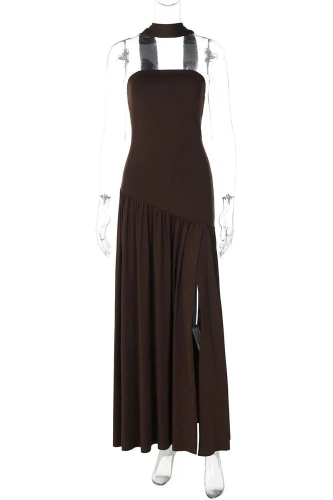 Elegant Backless Strapless Bodycon Maxi Dress
