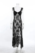 Lace See-Through Patchwork Backless Maxi Dress