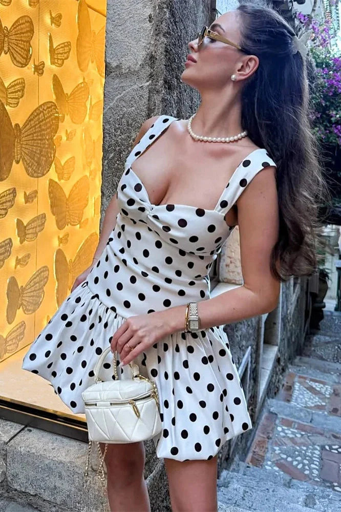 V-Neck High Waist Slim Mini Dress