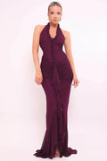 V Neck Backless Sleeveless Maxi Dress
