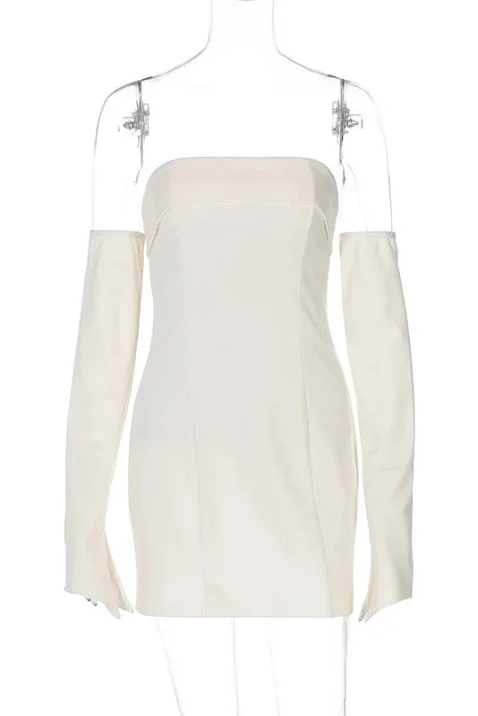 Strapless Backless Slim A-Line High Waist Mini Dress