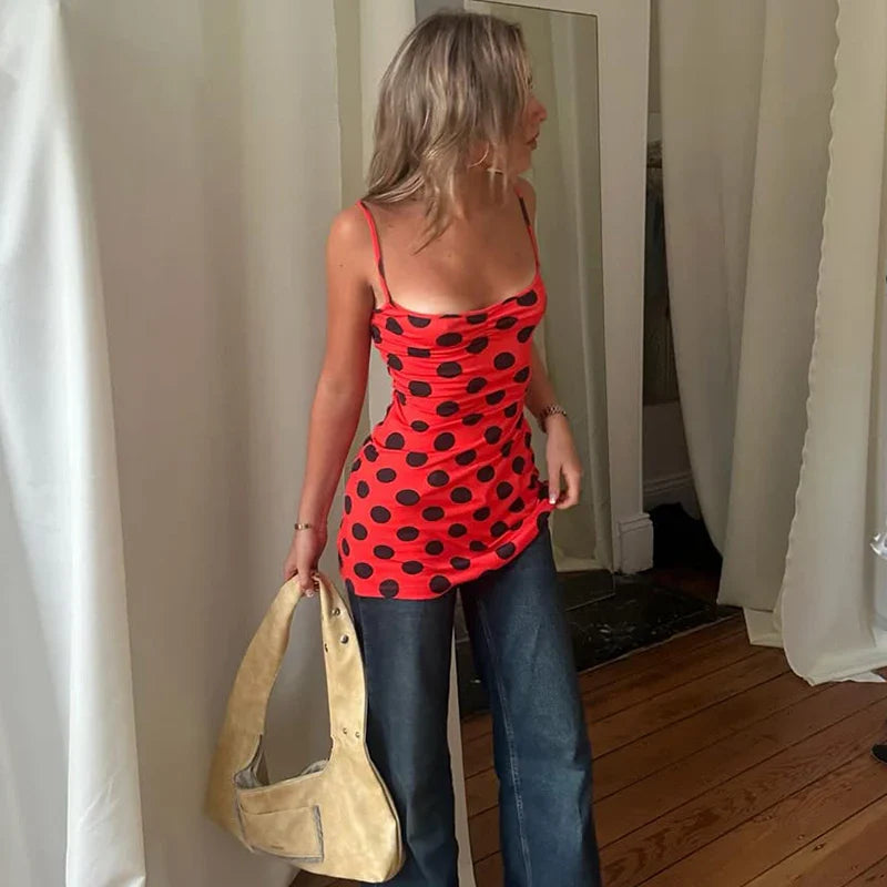 Printed Sleeveless Lace-Up Slim Mini Dress