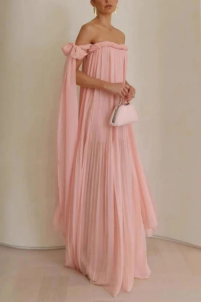 Off-Shoulder High Waist Maxi Dress