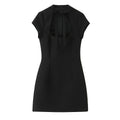 Polka Dot Lace-Up Slim Mini Dress