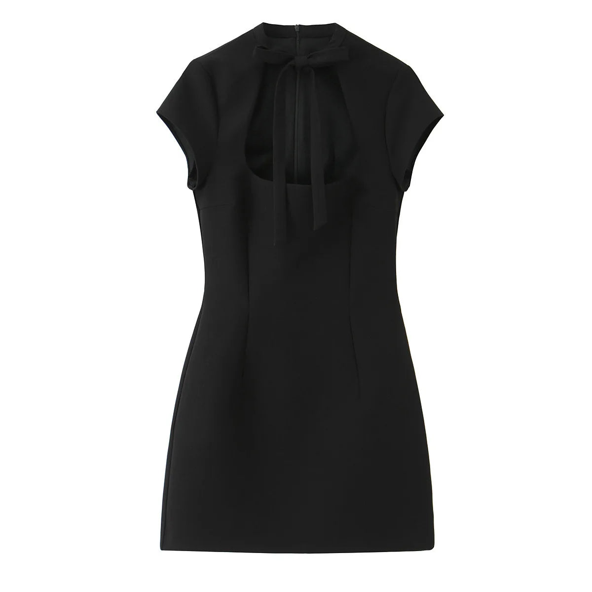 Polka Dot Lace-Up Slim Mini Dress