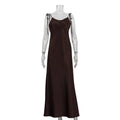 Spaghetti Strap Backless Lace Up Slim Maxi Dress