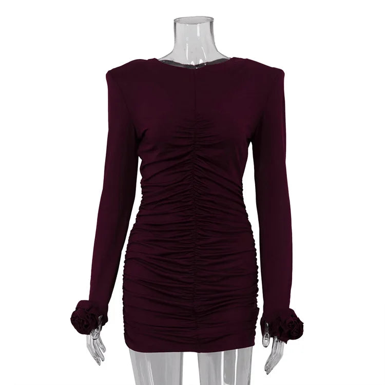 Elegant Slim Long Sleeve Mini Dress