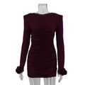 Elegant Slim Long Sleeve Mini Dress