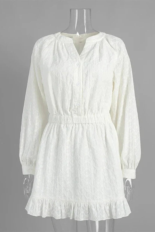 Elegant A-Line Sleeves Fit Waist Mini Dress