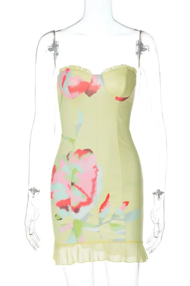 Off-Shoulder Strapless Sleeveless Backless Mini Dress