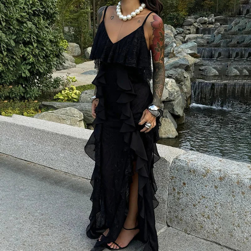 Elegant Patchwork Sleeveless Maxi Dress
