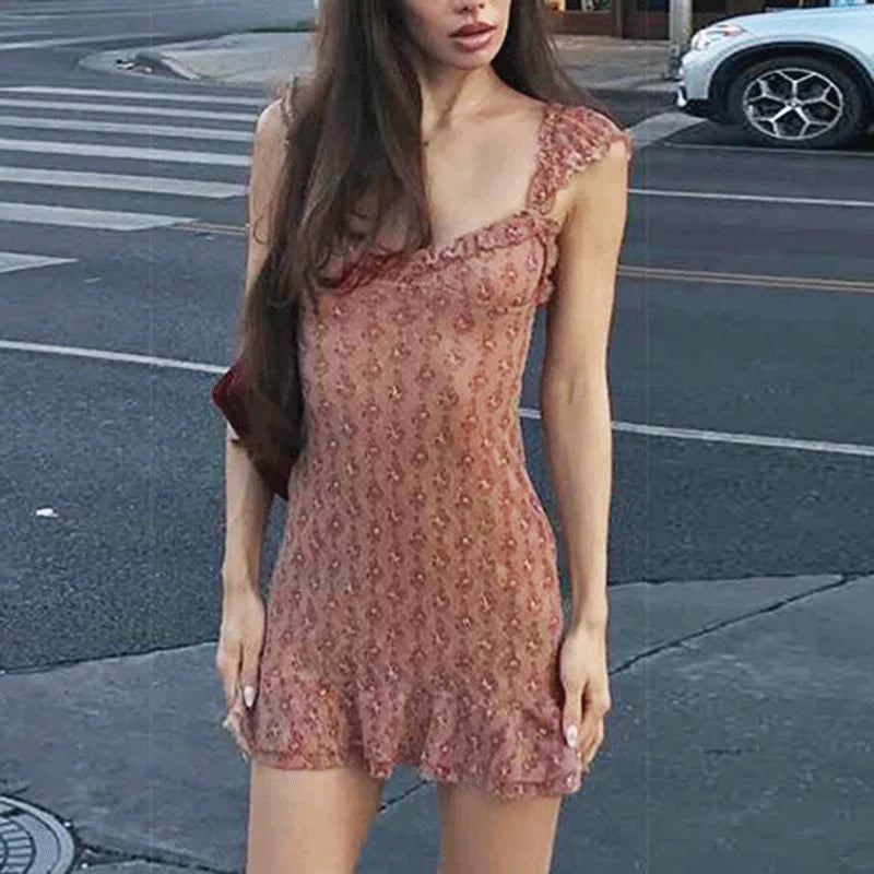 Elegant Patchwork Sleeveless Backless Mini Dress