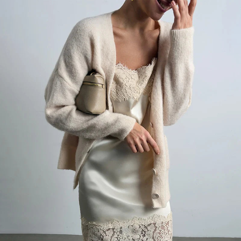 Lace Sleeveless Loose Spaghetti Strap Mini Dress