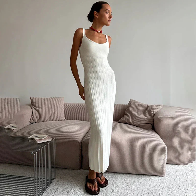 Knitted Sleeveless Slim Maxi Dress