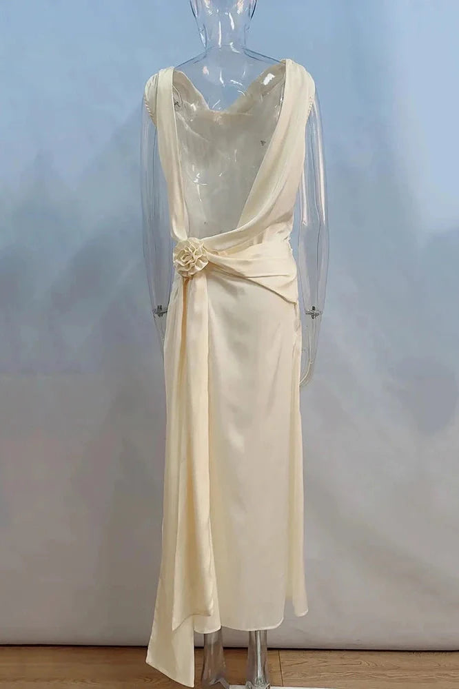 Elegant Backless High Split Maxi Dress