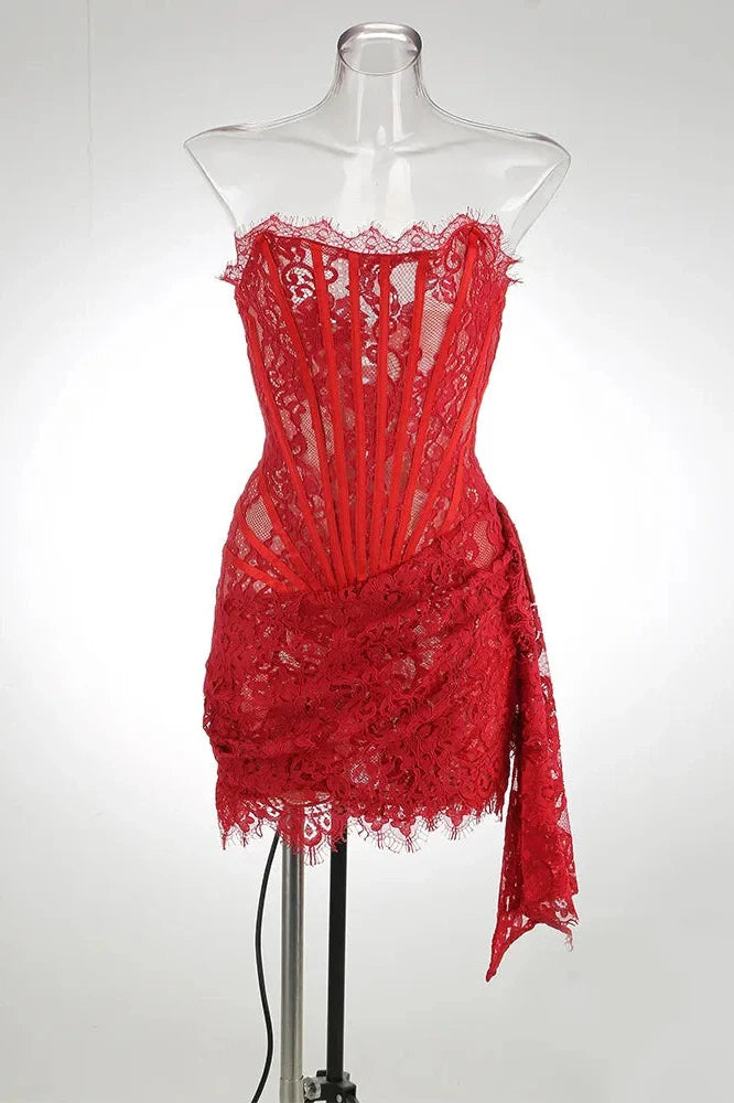 Elegant Strapless Off-shoulder Mini Dress