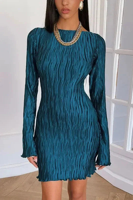 Elegant Long Sleeve Mini Dress