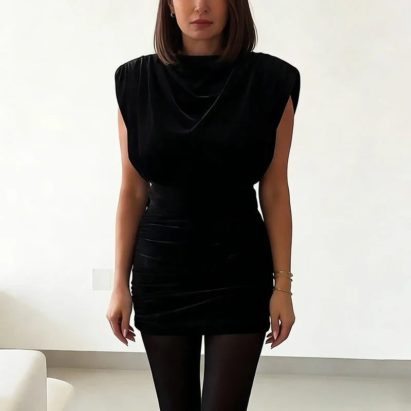 Elegant Patchwork Sleeveless Mini Dress
