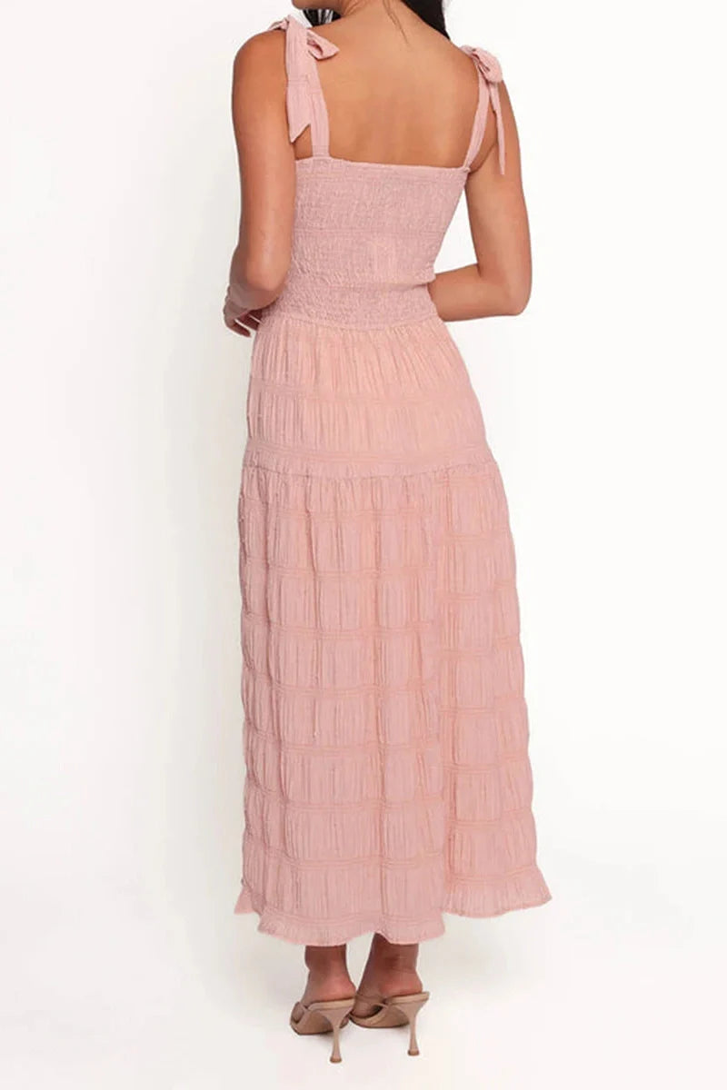 Tie-Up Straps Sleeveless Maxi Dress