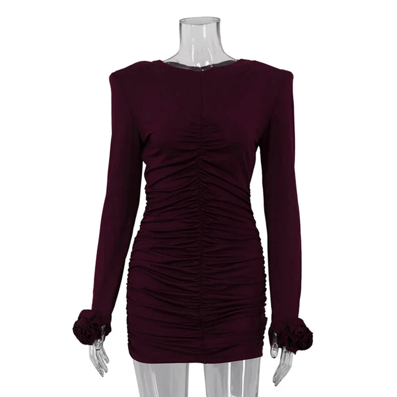 Elegant Slim Long Sleeve Mini Dress