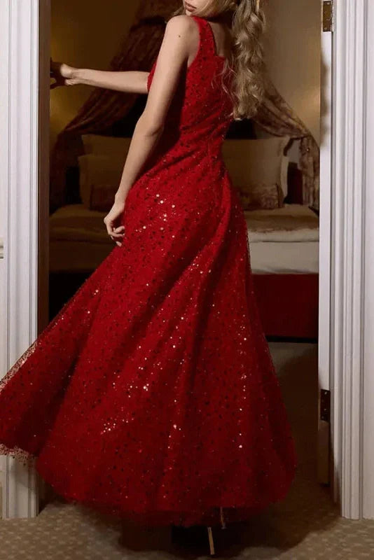 Sleeveless High Waist Pleated Fit Maxi Dress