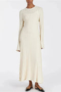 Lace-Up High Waist Long Sleeve Maxi Dress