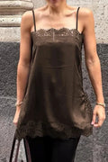 Lace Patchwork Backless Printed Slim Mini Dress
