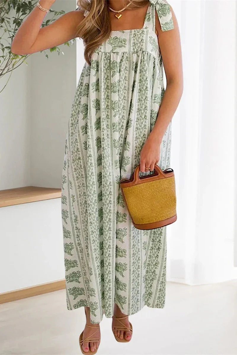 Sleeveless Shoulder Strap Loose Maxi Dress