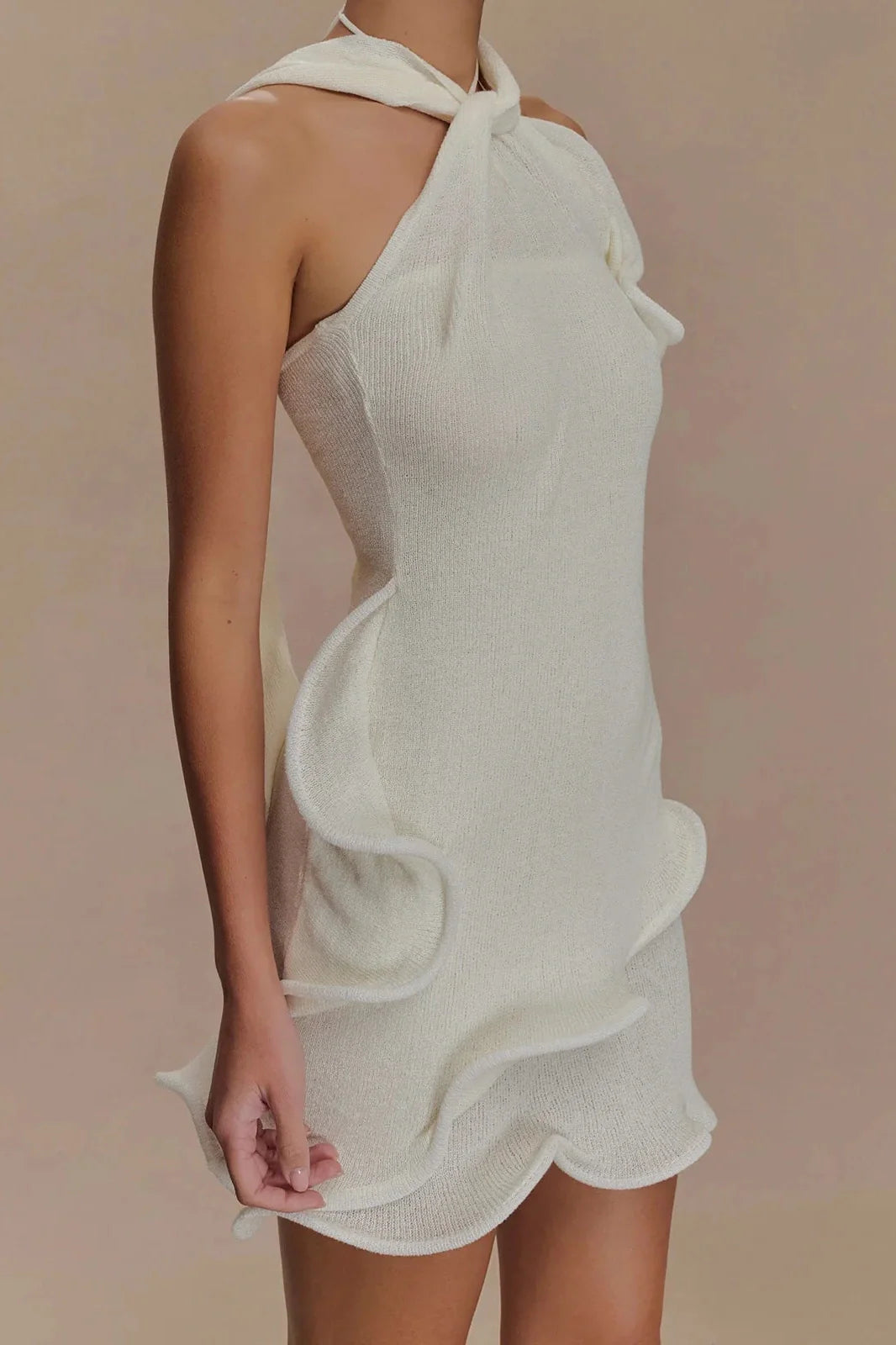 Elegant Knitted Sleeveless Mini Dress