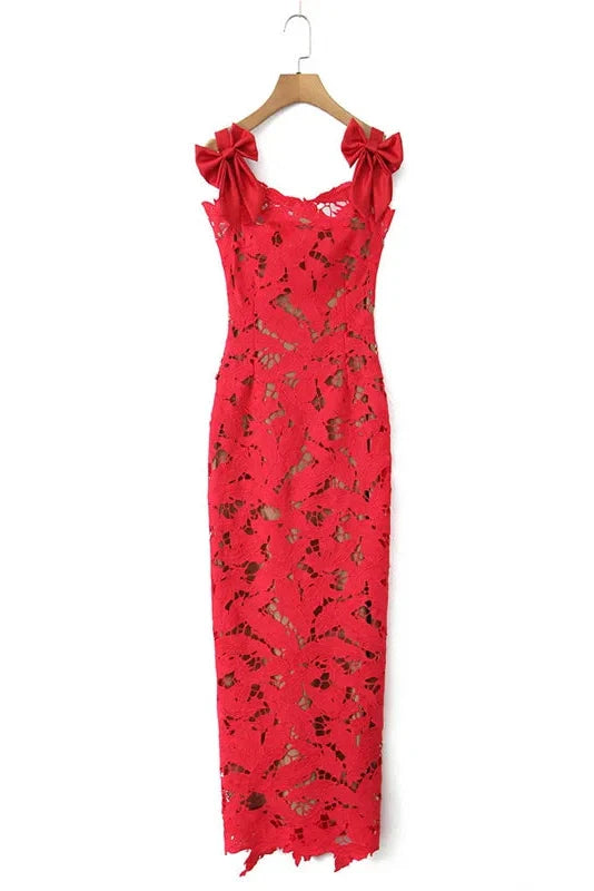 Hollow Out Patchwork Backless Bodycon Maxi Dress