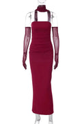 Elegant Strapless Slim Sleeveless Maxi Dress