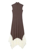 Lace Patchwork Sleeveless Slim High Waist Maxi Dress