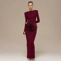 Long Sleeve High Waist Slim Maxi Dress