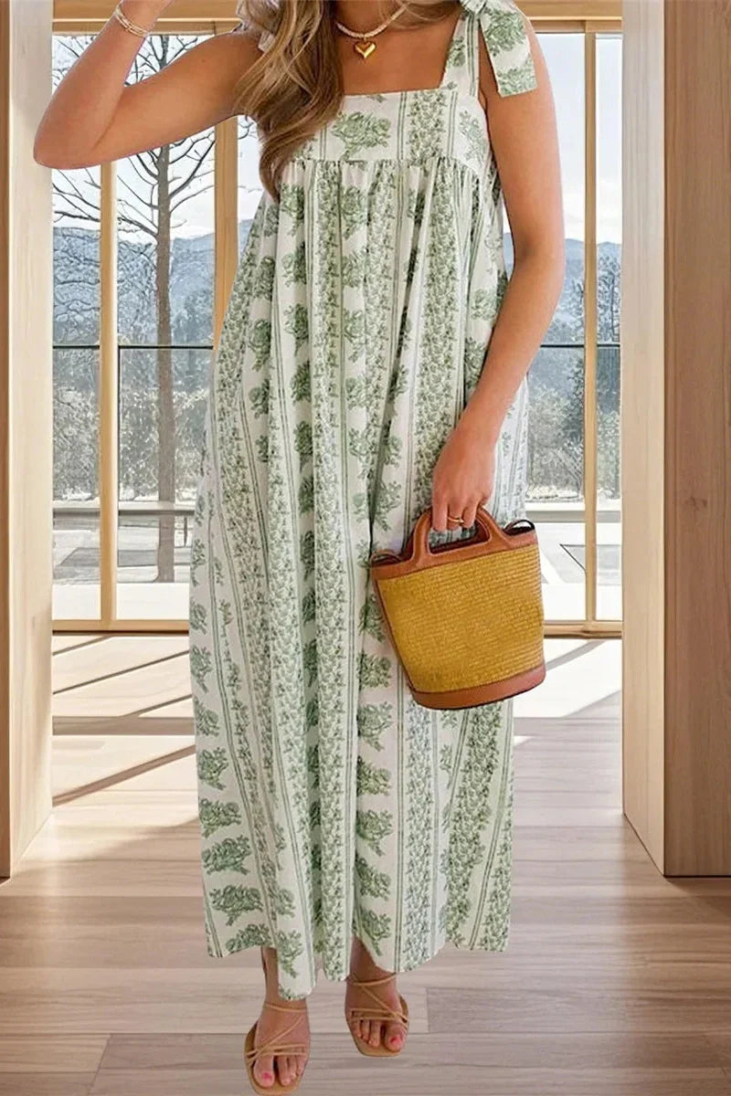 Sleeveless Shoulder Strap Loose Maxi Dress