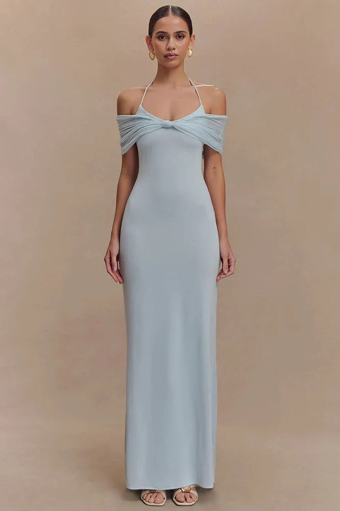 Off-Shoulder Strapless Sleeveless Backless Maxi Dress