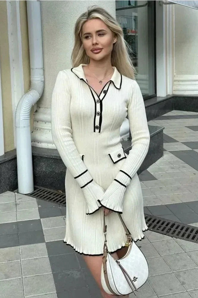 Long Sleeve High Waist Midi Dress