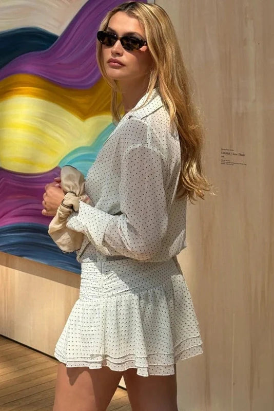 V-Neck Long Sleeve High Waist Slim Mini Dress