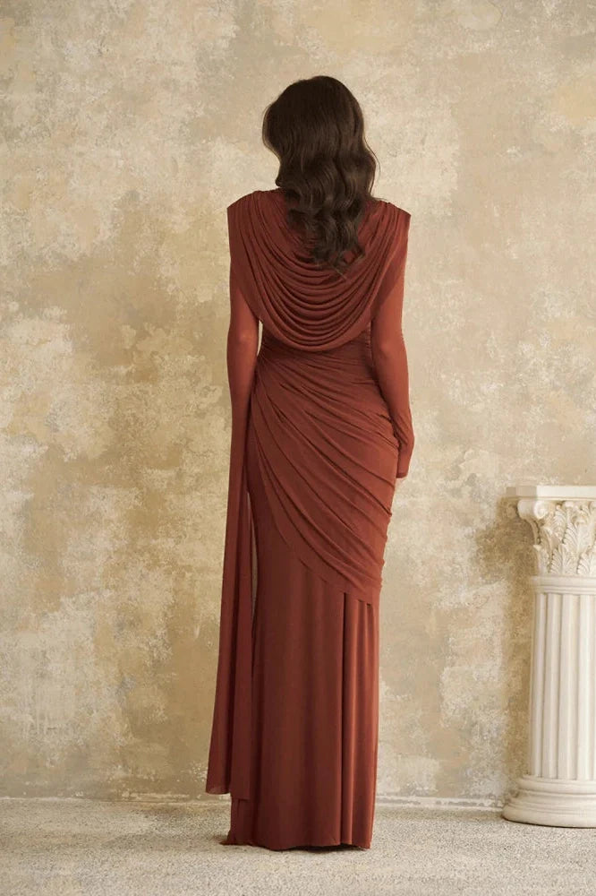Elegant Long Sleeve Slim Maxi Dress